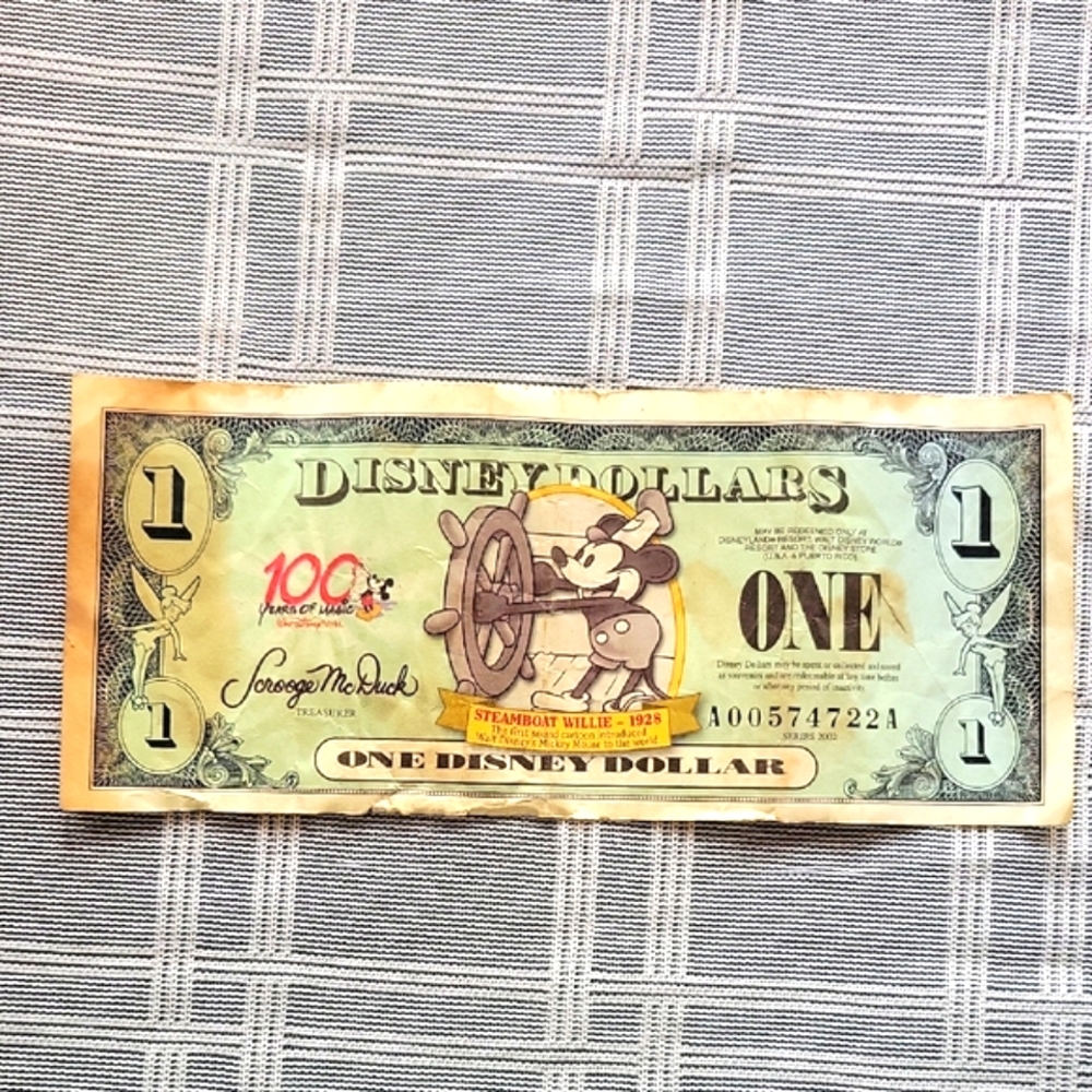 Disney Dollar with Steamboat Willie Design